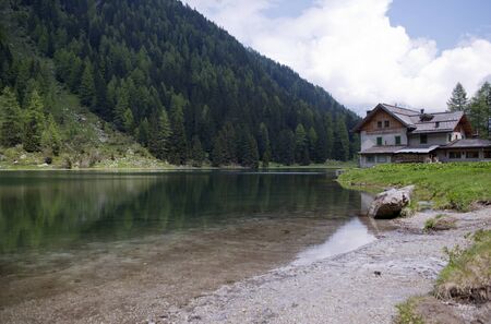 Lake Nambino in the depths of winter is certainly one of the most beautiful and fascinating area of Madonna di Campiglioの写真素材