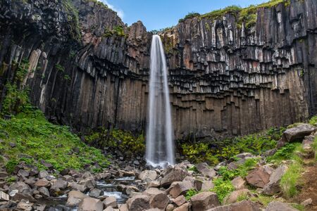 Svartifoss Waterfall, Skaftafell national park, Icelandの写真素材