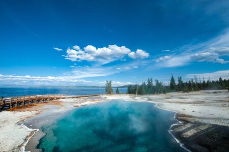 Natural hot spring, Yellowstone National Parkの写真素材
