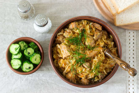A traditional dish of some European countries is bigos made from cabbage, other vegetables and meat....
