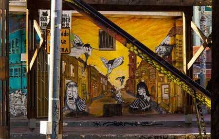 Street Arts - Graffiti in Valparaíso Chileのeditorial素材