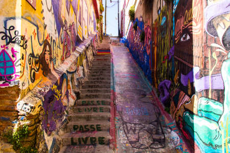 Street Arts - Graffiti in Valparaíso Chileのeditorial素材