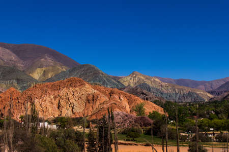 Cerro de los siete colores - Purmamarca in Jujuy Province - Argentinaの写真素材