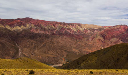 Hornocal, Mountain of fourteen colors, Quebrada de Humahuaca, Northern Argentinaの写真素材
