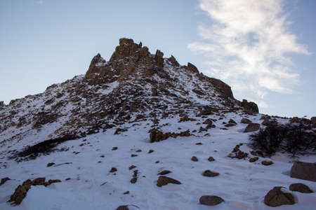 Frey Hike Mountain Refuge - with snow, in Bariloche - Argentina, Patagoniaの写真素材