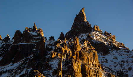 Frey Hike Mountain Refuge - with snow, in Bariloche - Argentina, Patagoniaの写真素材