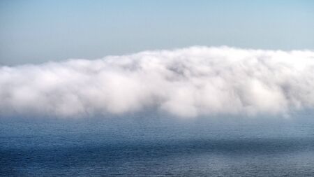 Clouds over the black sea. View from the high mountain.