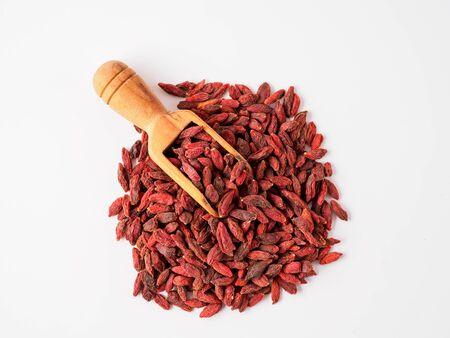 Goji berry isolated on white background. Copyspace for text.の写真素材