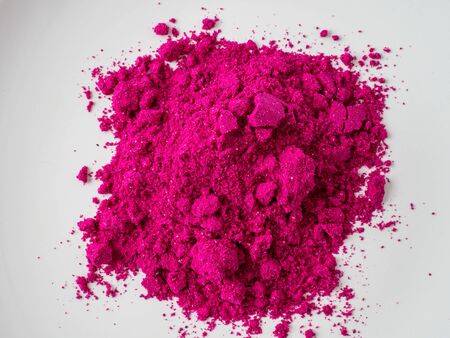 Dragon fruit powder isolated on white background. Copyspace for text.の写真素材