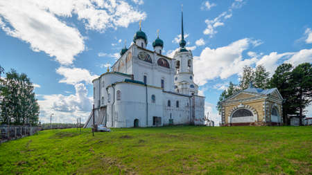 Summer view of Annunciation cathedral in Solvychegodsk. Beautifoul medieval orthodox church on the north of Europe.の写真素材