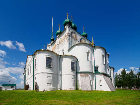 Summer view of Annunciation cathedral in Solvychegodsk. Beautifoul medieval orthodox church on the north of Europe.の写真素材