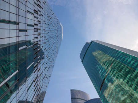 Skyscrapers of city district in Moscow.