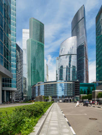 MOSCOW, RUSSIA - JULY 27, 2020: Skyscrapers of city district in Moscow.のeditorial素材