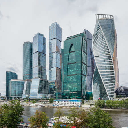 MOSCOW, RUSSIA - JULY 27, 2020: Skyscrapers of city district in Moscow.のeditorial素材