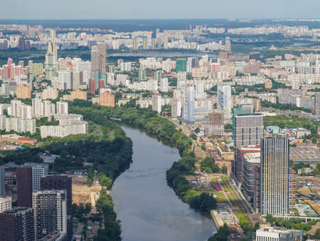 Aerial view of Moscow from skyscraper.の写真素材