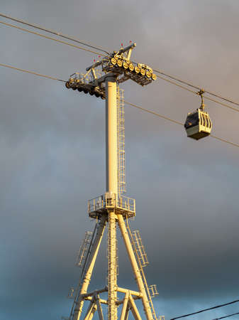 NIZHNY NOVGOROD, RUSSIA AUGUST 29, 2020: Cableway between Nizhny Novgorod and Bor.のeditorial素材