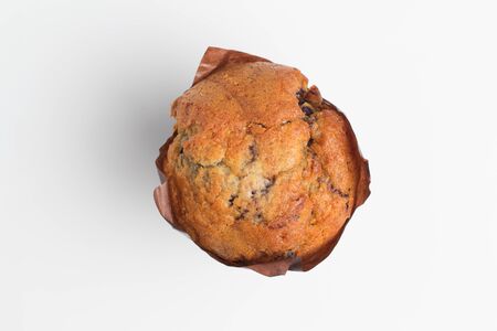 Fresh muffin on white background, maffin isolatedの写真素材