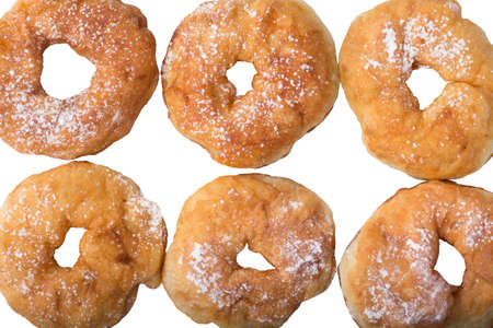 sugary donut isolated on a white background, fastfoodの写真素材