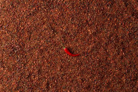 Red pepper spice square isolated on white background. Texrure.の写真素材