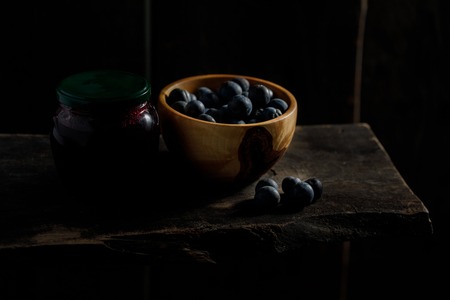 Jam from plum. Home country still life. Rusticの写真素材