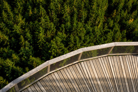 View of the forest from the height of the attraction in the Czech village Dolni Morava. A great view...