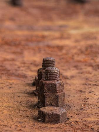 Rusty Old Industrial Screw on the old boat