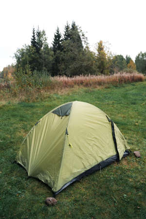 Tent for rest in the forestの写真素材
