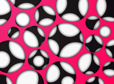 Black pink abstract background with cut out circlesのイラスト素材