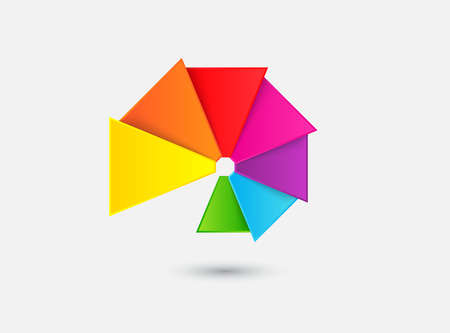 Abstract color fan on a gray backgroundのイラスト素材