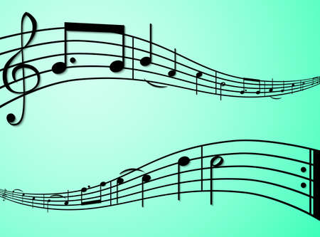 The melody of a happy birthday on a blue backgroundのイラスト素材