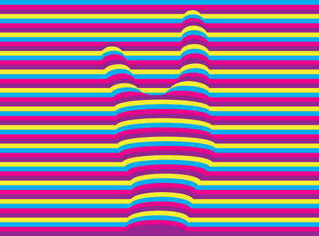 An elongated sign rock-n-roll on a colored backgroundのイラスト素材