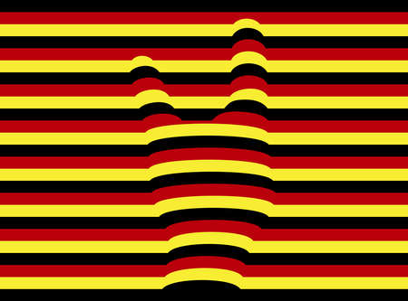 An elongated sign rock-n-roll on the red-yellow-black backgroundのイラスト素材