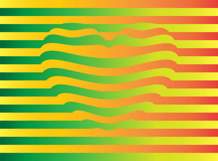 Elongated yellow-green-orange heartのイラスト素材