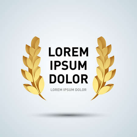 Wreath vector icon. Laurel wreaths symbol of victory, glory and success. 3d vector illustration. Design element. Top places. Gold, silver, bronze laurel wreath.のイラスト素材