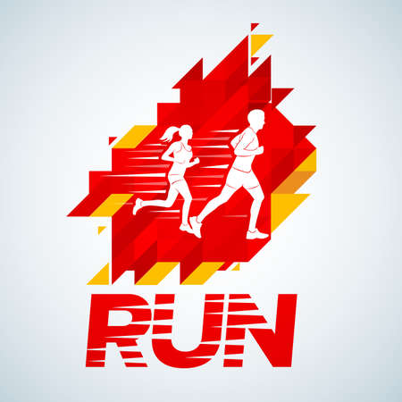 Vector template. Run club logo template. Logo logo design template.のイラスト素材