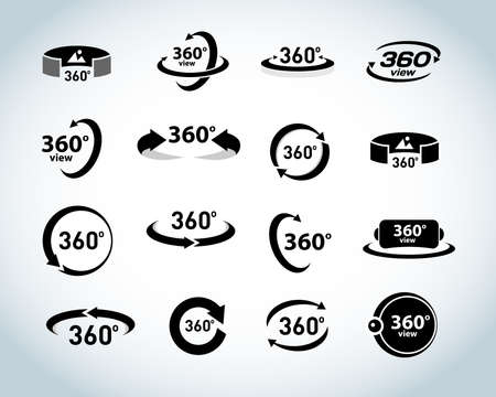 vector illustration design of 360 degrees view icons isolated on white backgroundのイラスト素材