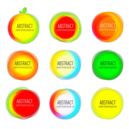 Set of round colorful vector rings. Abstract vector banners. Design elements.のイラスト素材