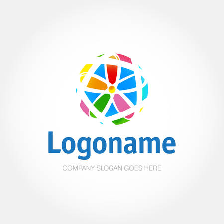 Abstract art vector logo concept. Mosaic abstract Logotype design template.のイラスト素材