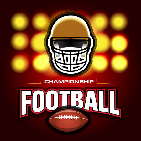 American football and rugby game poster template. Isolated vector illustration.のイラスト素材
