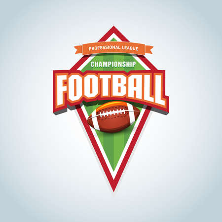 American football template. American football emblem, template, t-shirt apparel design. American football ball. Sport badge for tournament or championship.のイラスト素材