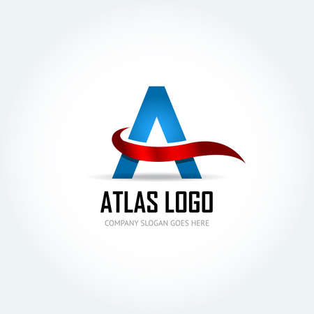 Blue Letter Logo Design Template Elements - Illustration. Letter A logo icon design - vector sign. Isolated vector illustration.のイラスト素材