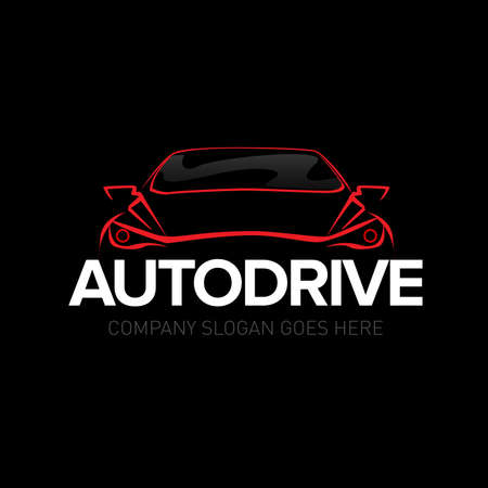 'Autodrive' car  - car service and repair, vector set. Isolated auto theme  .のイラスト素材