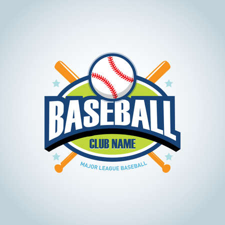 Baseball sport badge design template and some elements for  badge, banner, emblem, label, insignia, T-shirt screen and printing. Baseball template.のイラスト素材