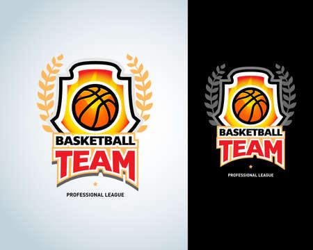 Basketball templates, basketball  badges design template, sport template. Basketball Themed T shirt template. Vector illustration.のイラスト素材