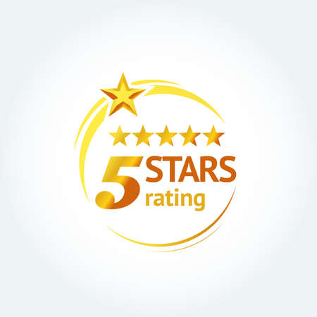 Five star rating emblem.のイラスト素材