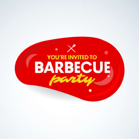 Barbecue party design template, Barbecue invitation. Isolated Vector illustration.のイラスト素材