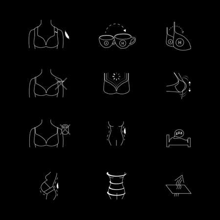 Woman icons set. Vector illustrationのイラスト素材