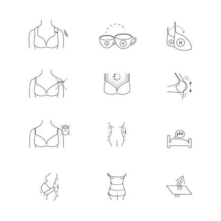 Woman icons set. Vector illustrationのイラスト素材