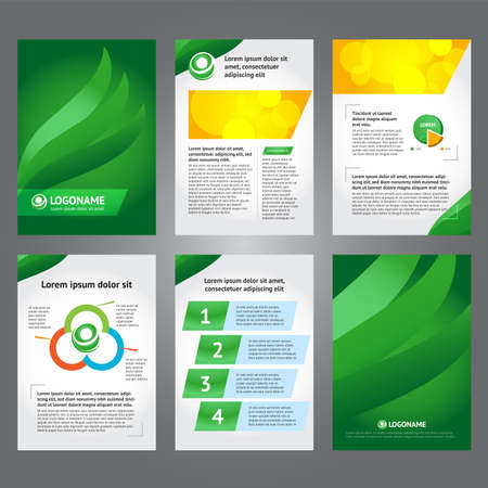 Green and dark green vertical shapes. Cover layout and infographics.のイラスト素材