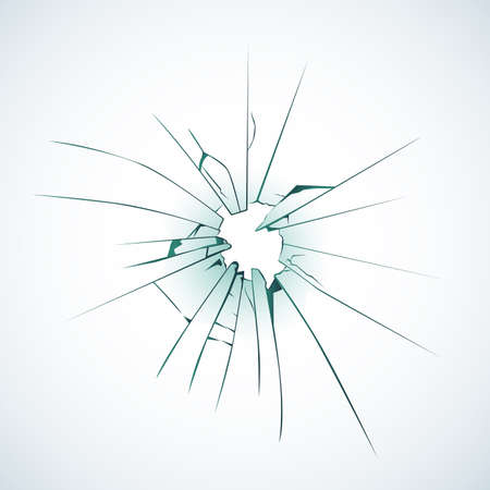 Broken frosted window pane or front door glass backgroundのイラスト素材